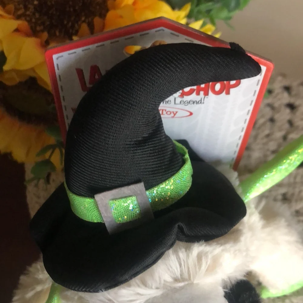 HALLOWEEN Plush LAMB CHOP Dog Toy with Witch Hat